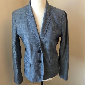 J. Crew Schoolboy Blazer Sz 4 Chambray Blue Jacket